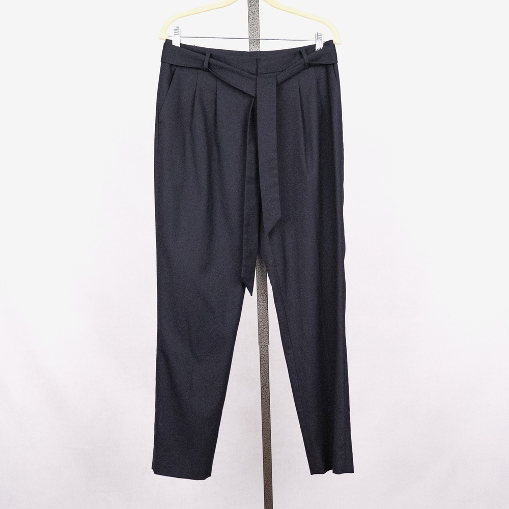 Brooks Brothers Red Fleece Wool Blend Tapered Slacks SZ 6 Navy w/ Matching Sash